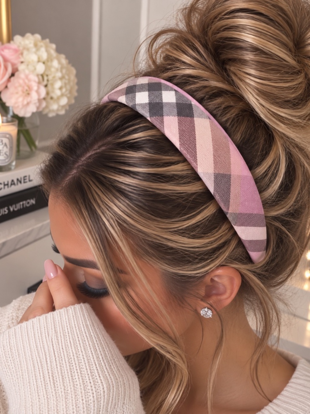 Pink Burberry Style Headband